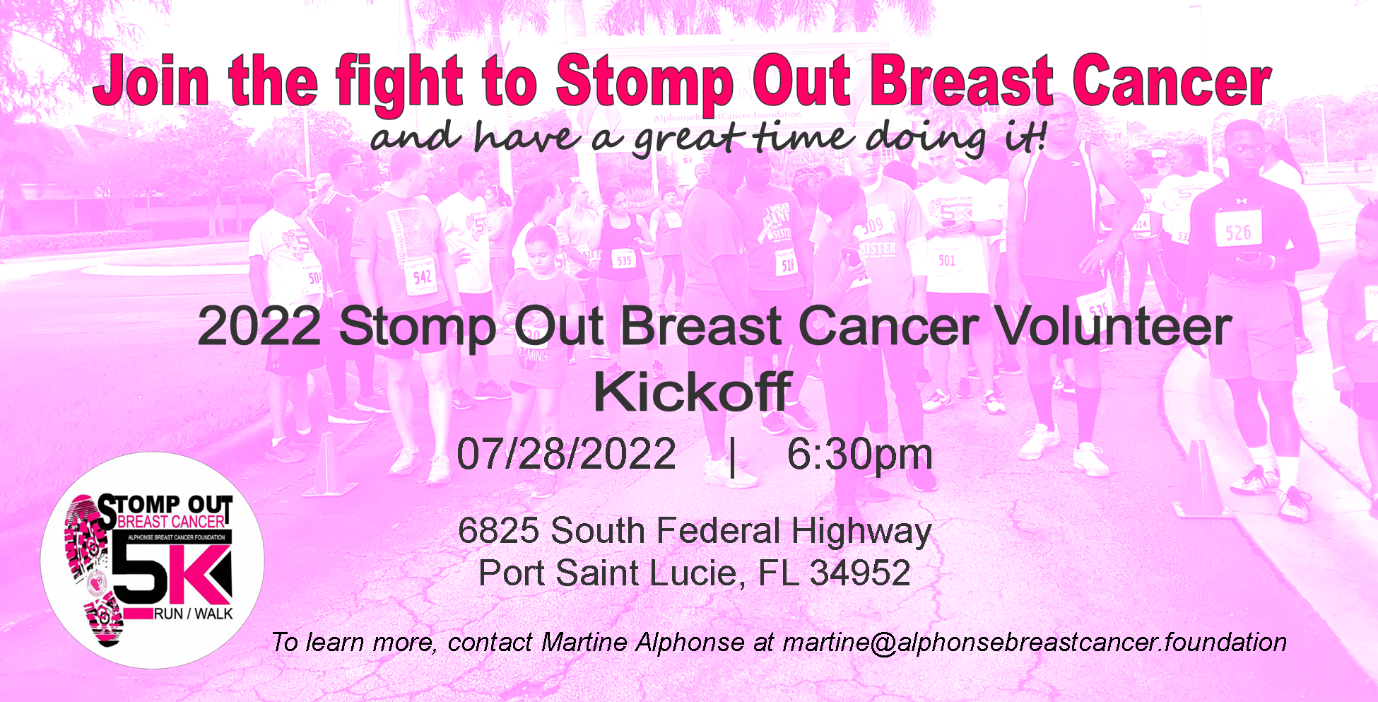 Stomp Out Breast Cancer Volunteer Kick Off